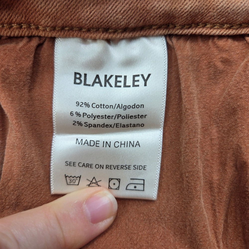 Blakeley Women 2X High Rise Flare Jeans Brown Distressed Ripped Raw Hem Boho 70s - Picture 11 of 12